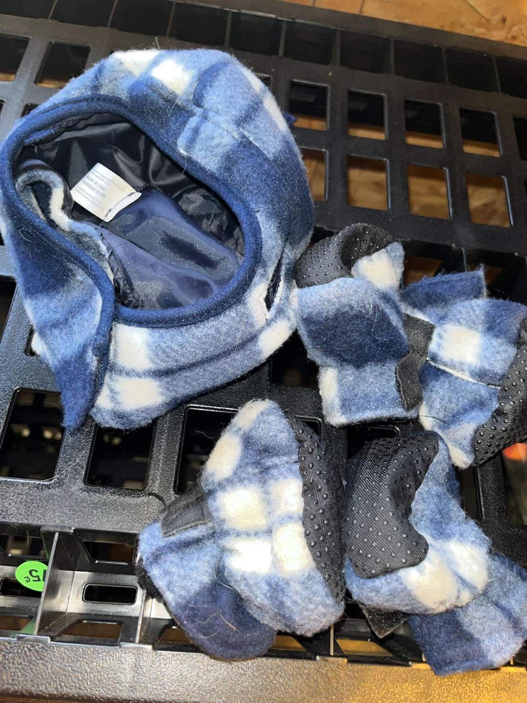 Blue Plaid Dog Booties and jacket set