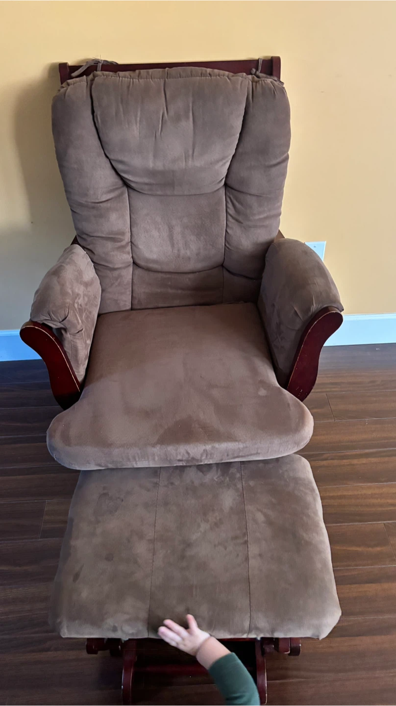 Brown Glider Rocking Chair with Ottoman - photo 3