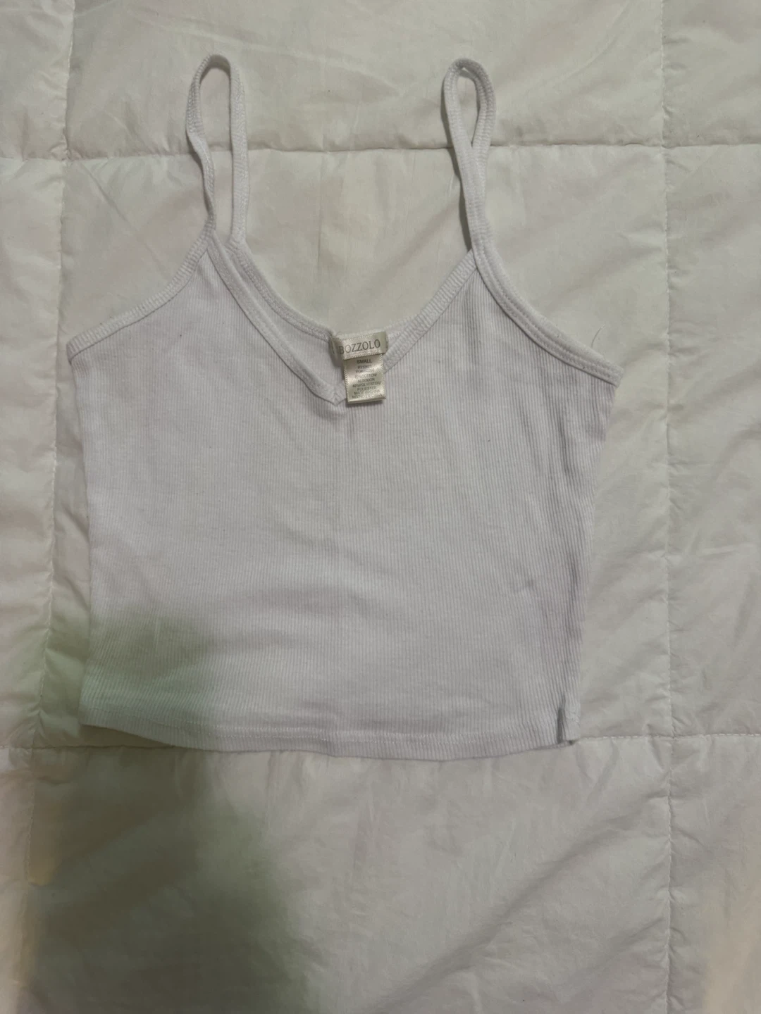 Bozzolo White Ribbed Tank Top