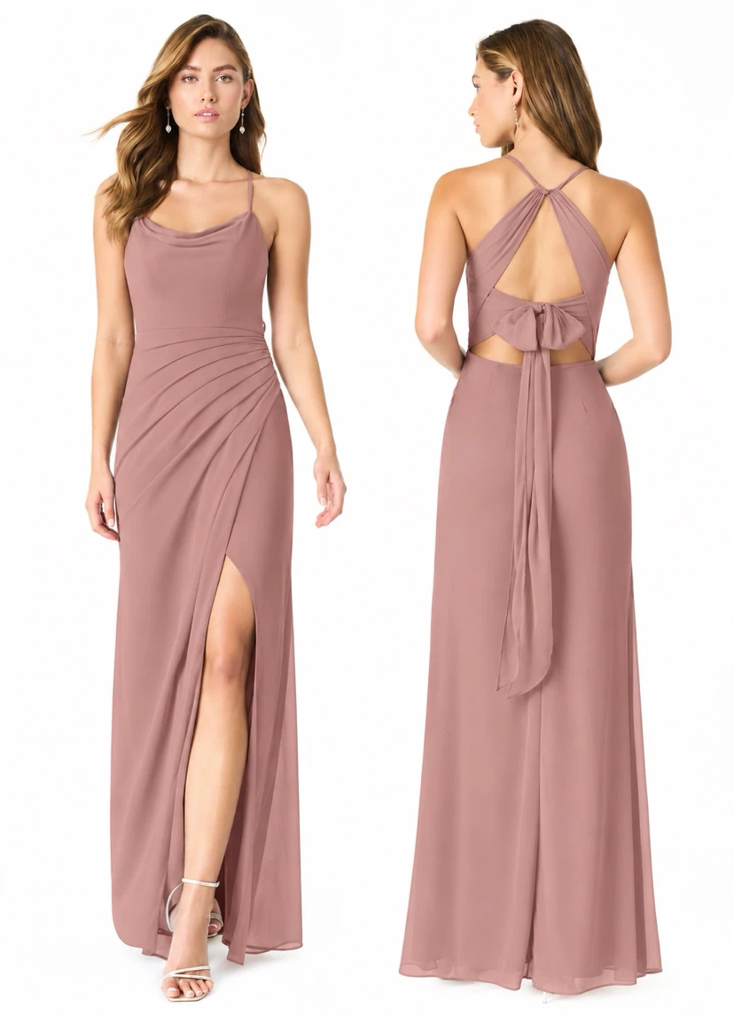 Azazie Dusty Rose Chiffon Maxi Dress