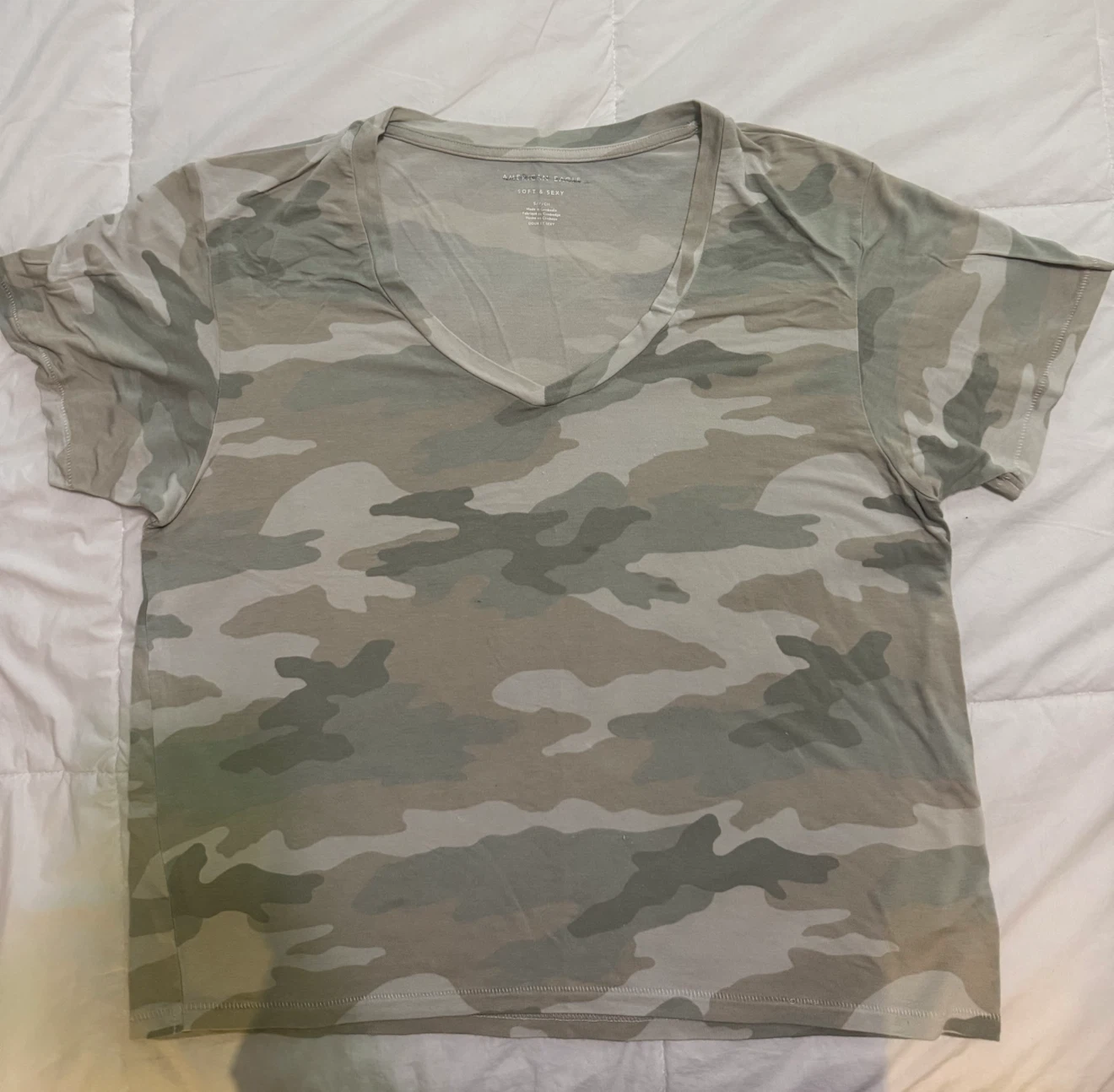 American Eagle Camo V-Neck T-Shirt