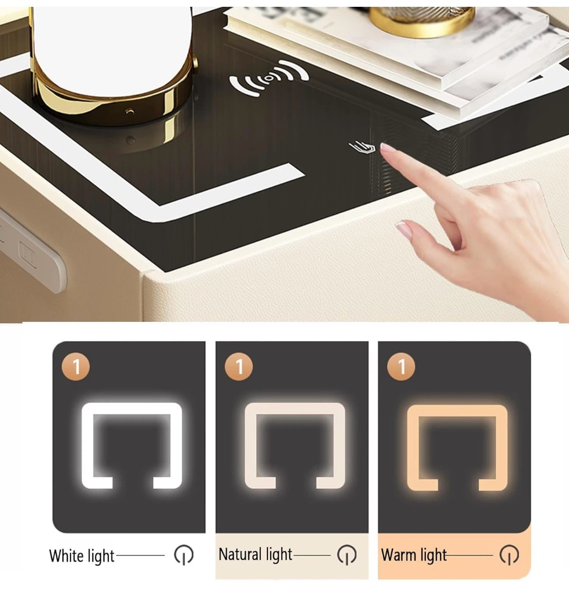 Smart nightstand with hidden safe table - photo 4
