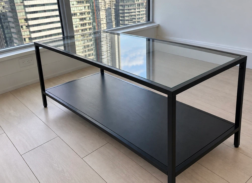 Glass coffee table