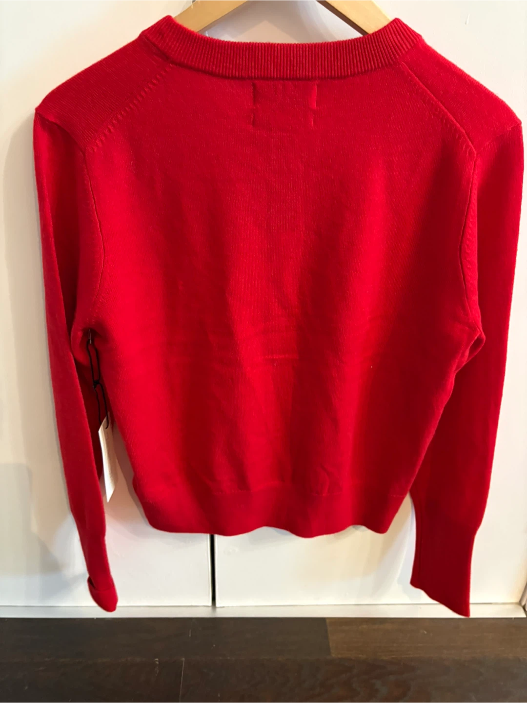 BNWT SMALL Rachel Zoe Red Merino Wool Cardigan - photo 3