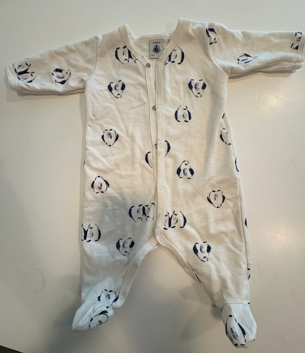 Petit Bateau baby footed sleeper 3m/60cm