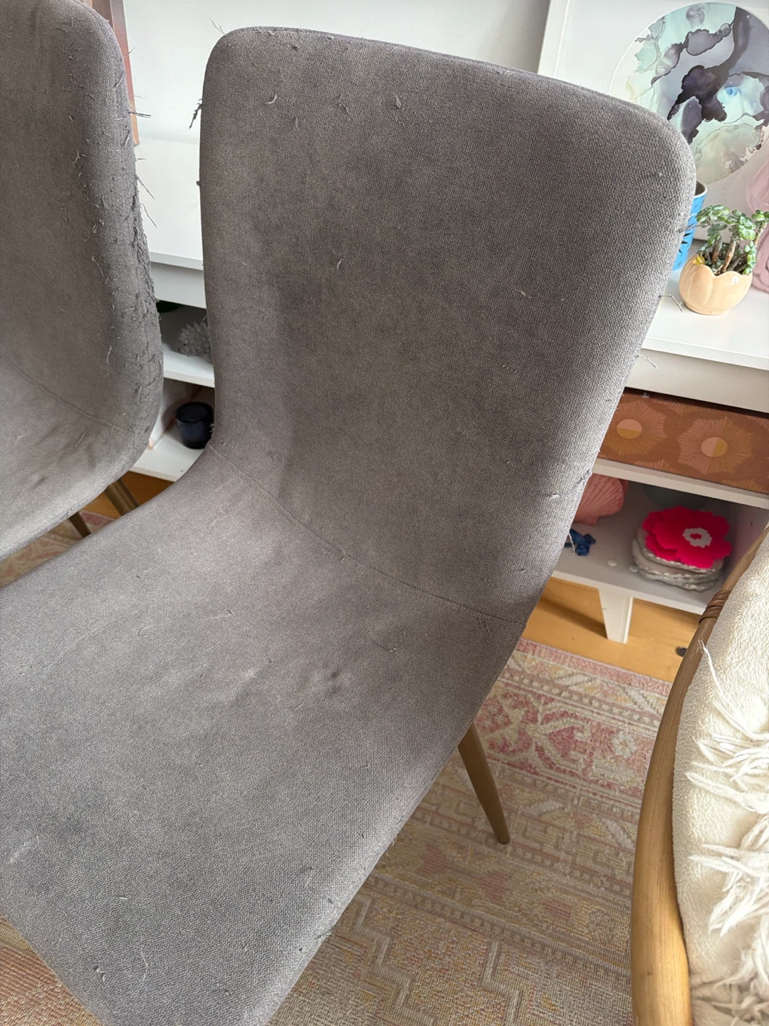4 Grey Dining Chairs free, used, cat scratches - photo 2