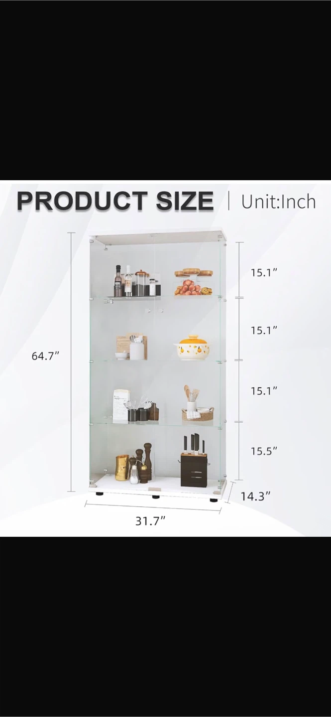 URGENT SALE, Glass Display Cabinet - photo 4