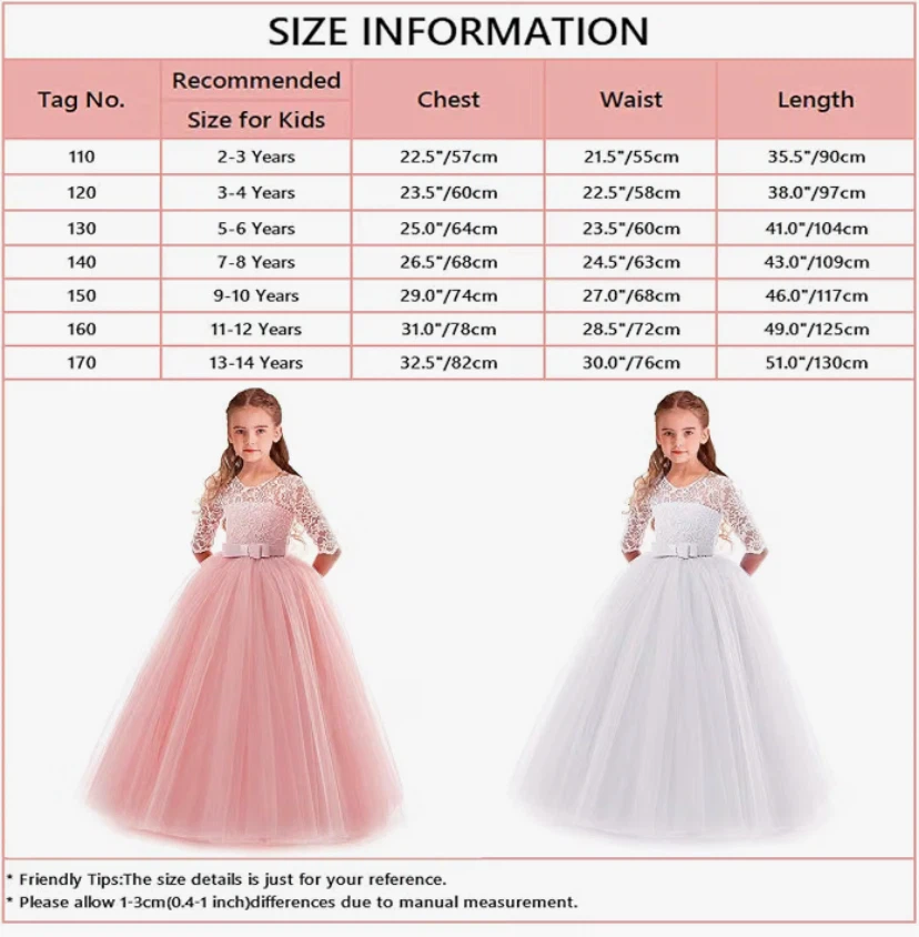 Flower Girl 3/4 Sleeve Tulle Lace Dress Size 7/8 - photo 3