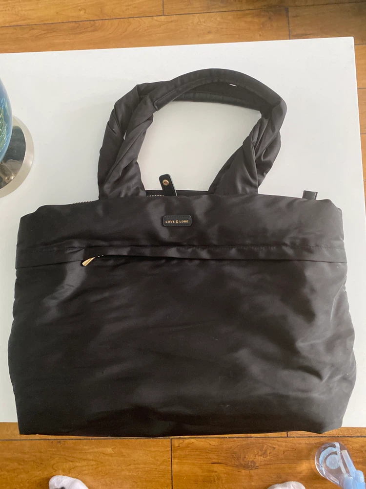 Love & Lore Black Nylon Tote Bag