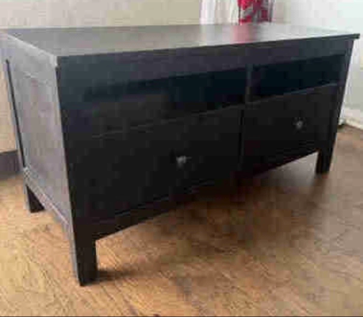 IKEA Black/Brown TV stand with Two Drawers