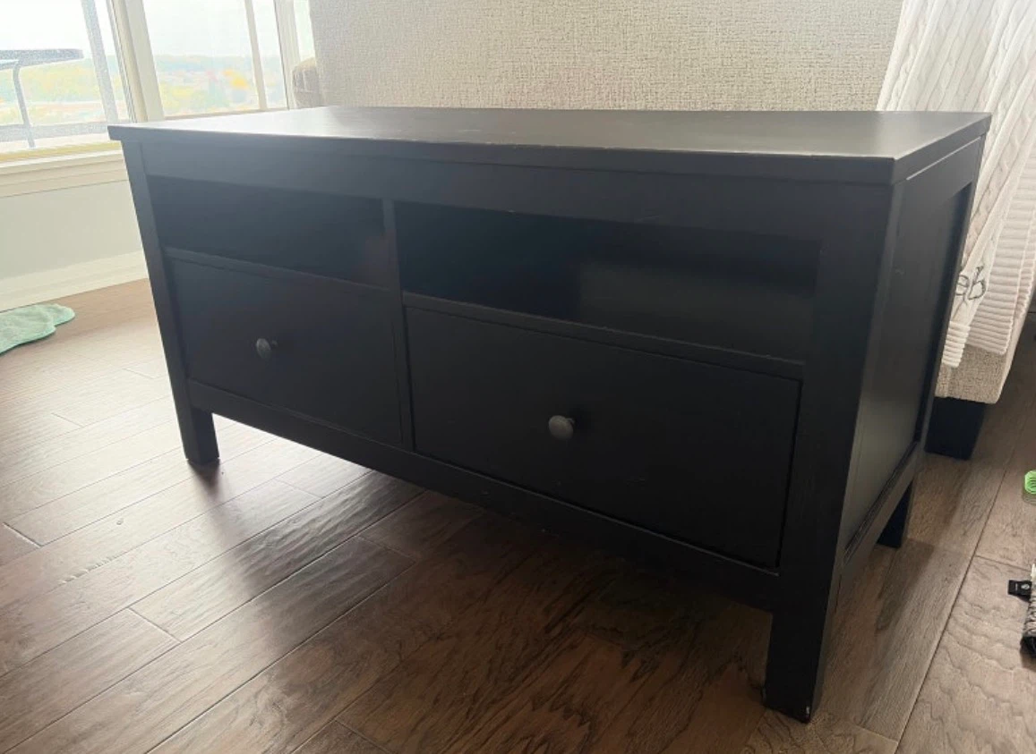 IKEA Black/Brown TV stand with Two Drawers - photo 2