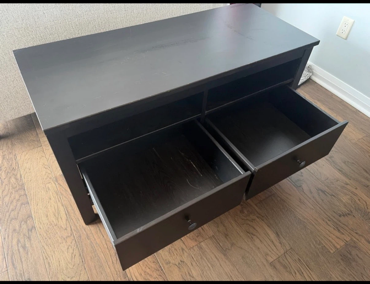 IKEA Black/Brown TV stand with Two Drawers - photo 4
