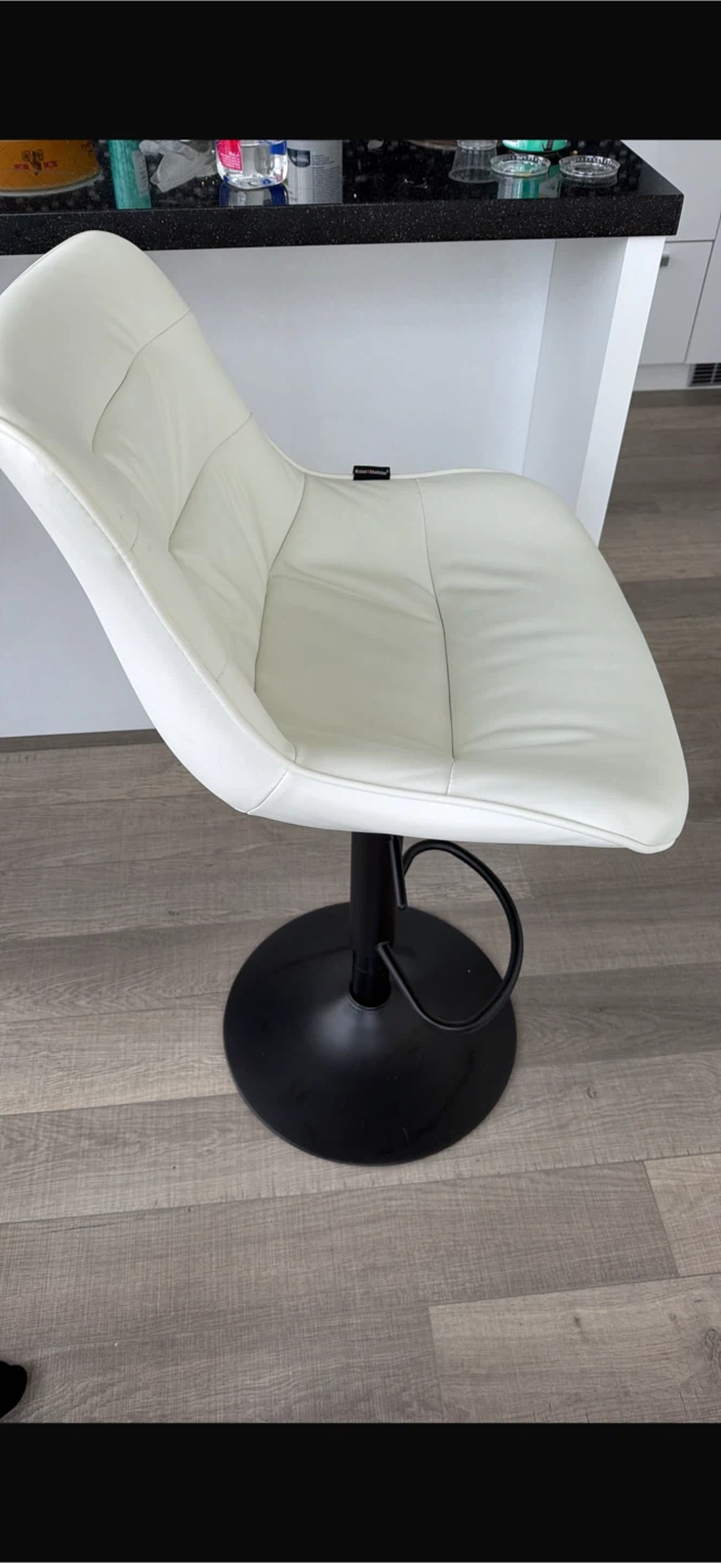 White Adjustable Bar Stools - photo 3