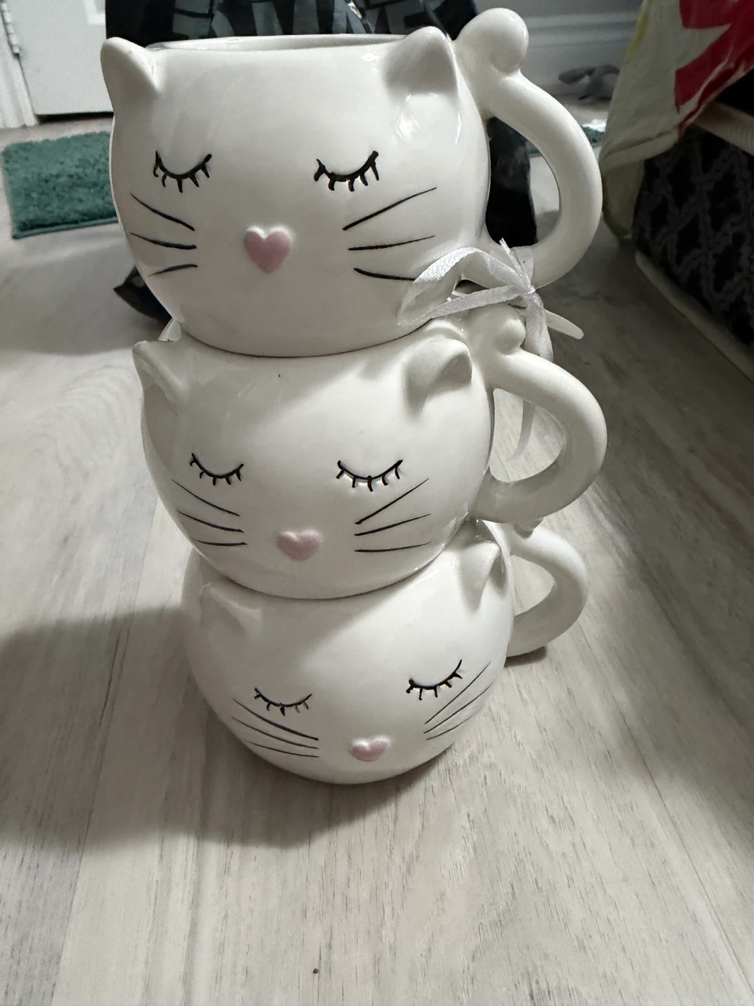 3 Piece Cat Stacking Mug Set