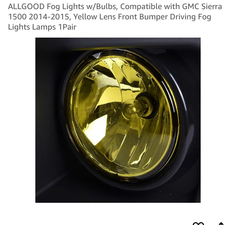 ALLGOOD Yellow Fog Lights for GMC Sierra 1500
