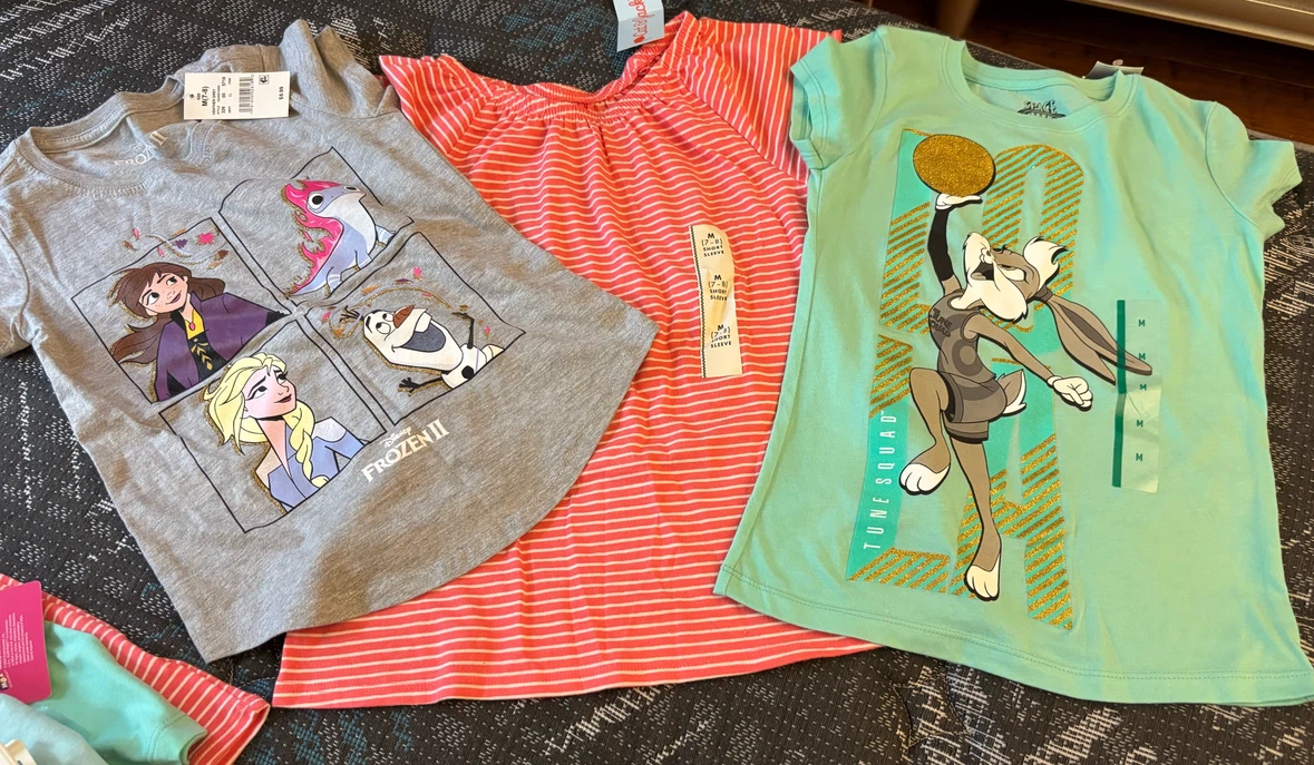 Set of 3 Girls Short Sleeve T-Shirts Size M