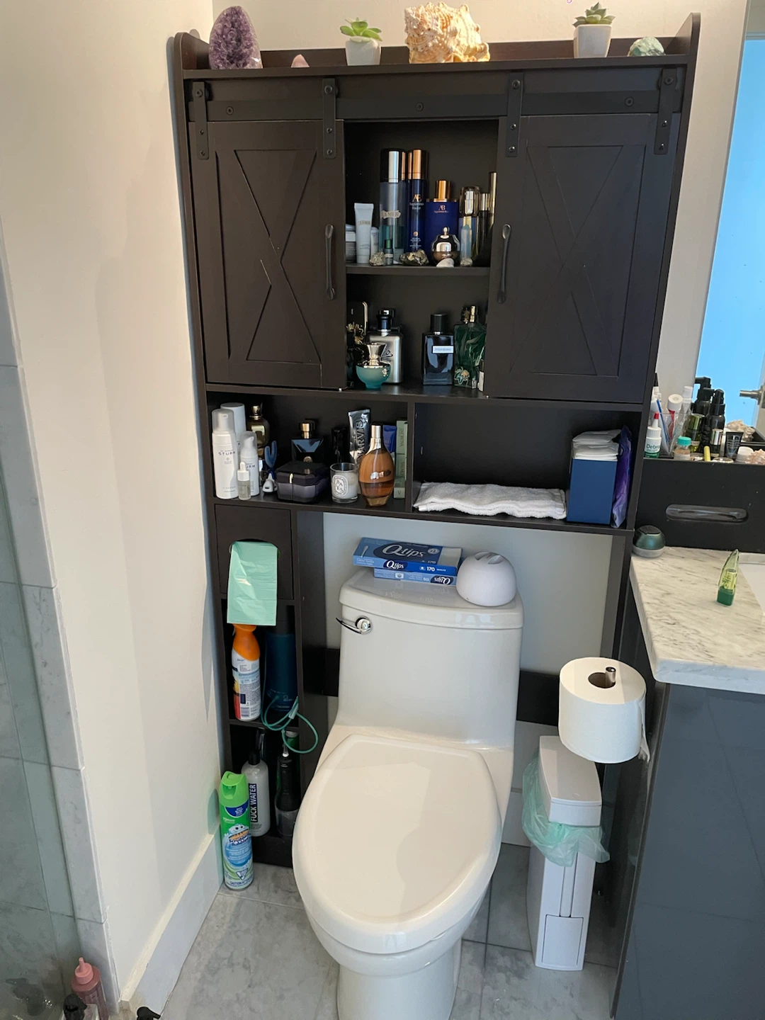 Dark Brown Over-the-Toilet Storage Cabinet - photo 2