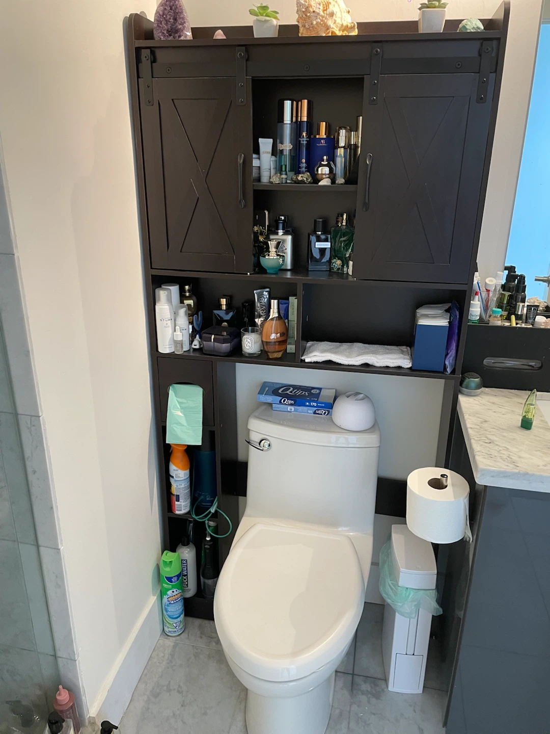 Dark Brown Over-the-Toilet Storage Cabinet - photo 3