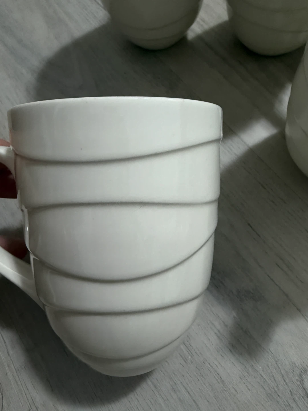 Set of 6 White Ceramic Mugs