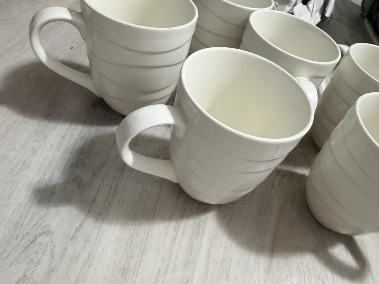 Set of 6 White Ceramic Mugs - photo 2
