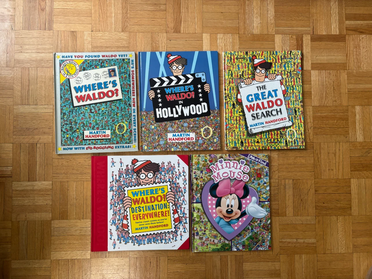 Set of 5 Where's Waldo and Disney Search Books