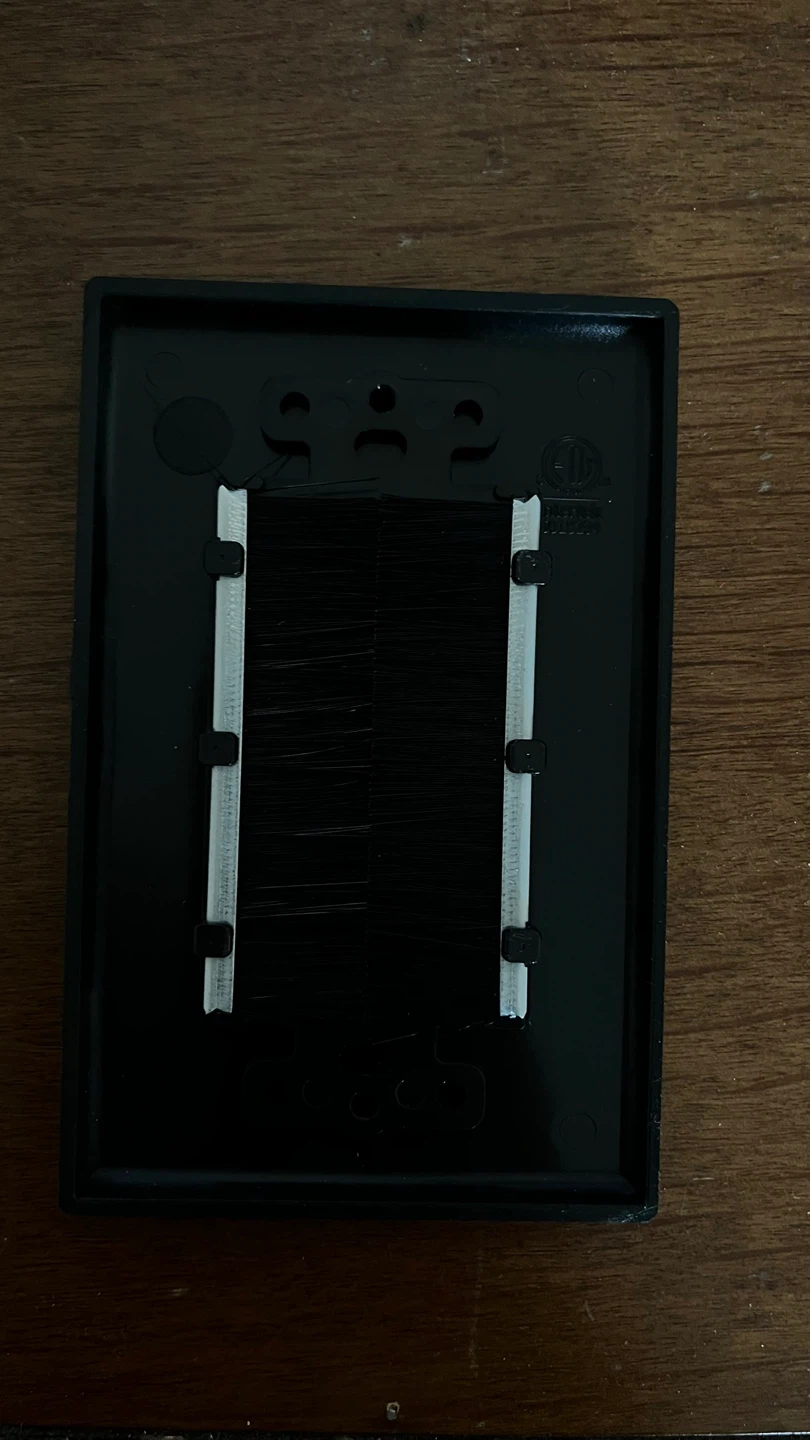 Black Cable Pass-Through Wall Plate - photo 2