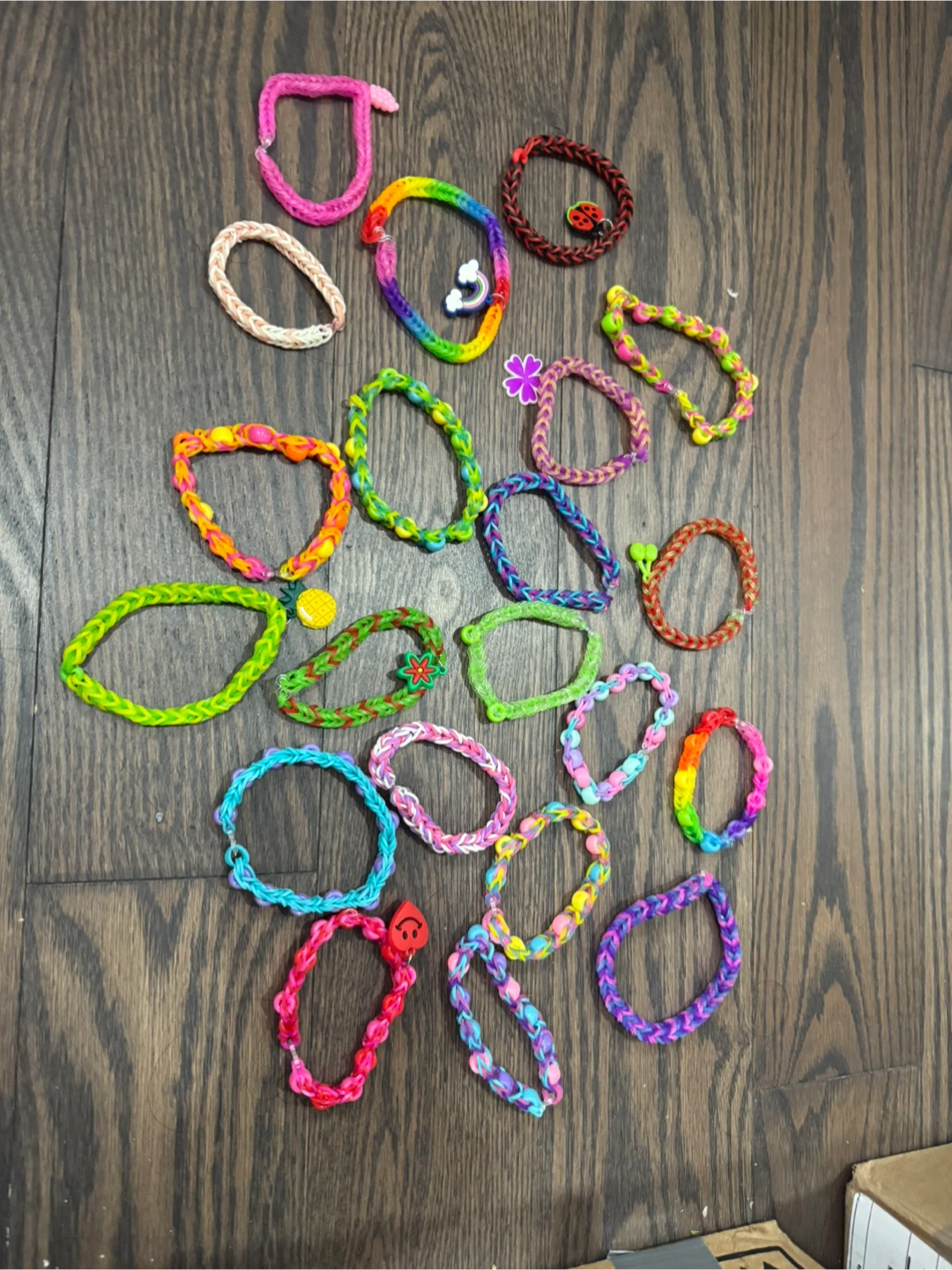 Set of 20 Handmade Loom Band Bracelets