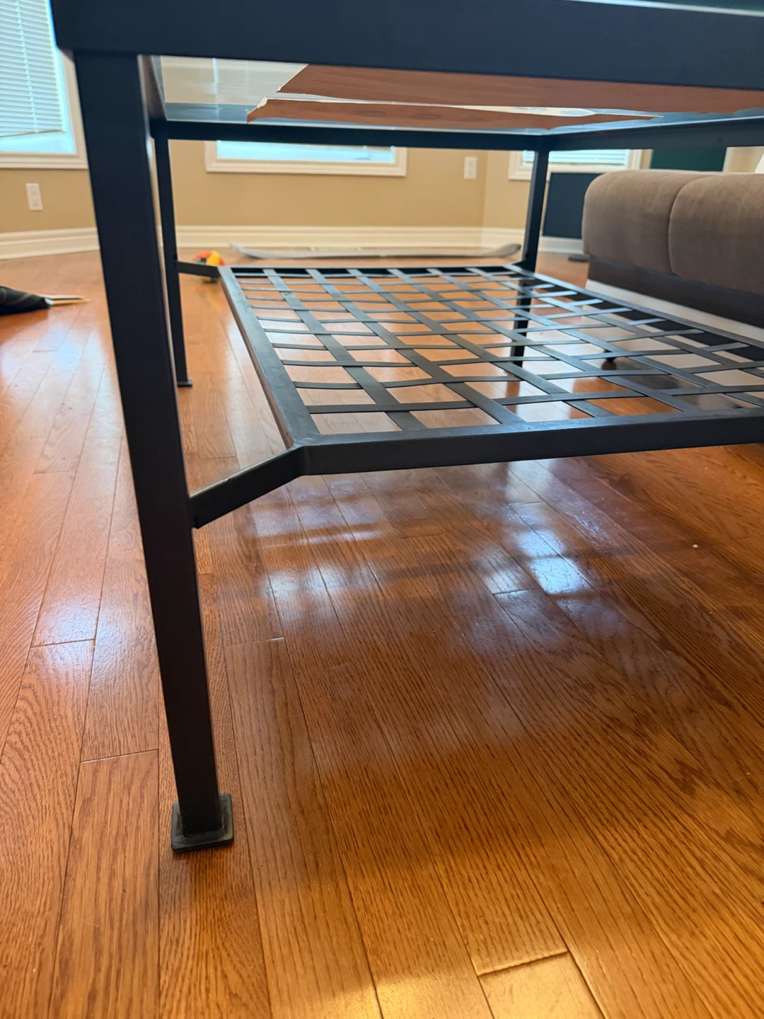Metal and glass coffee table - photo 2