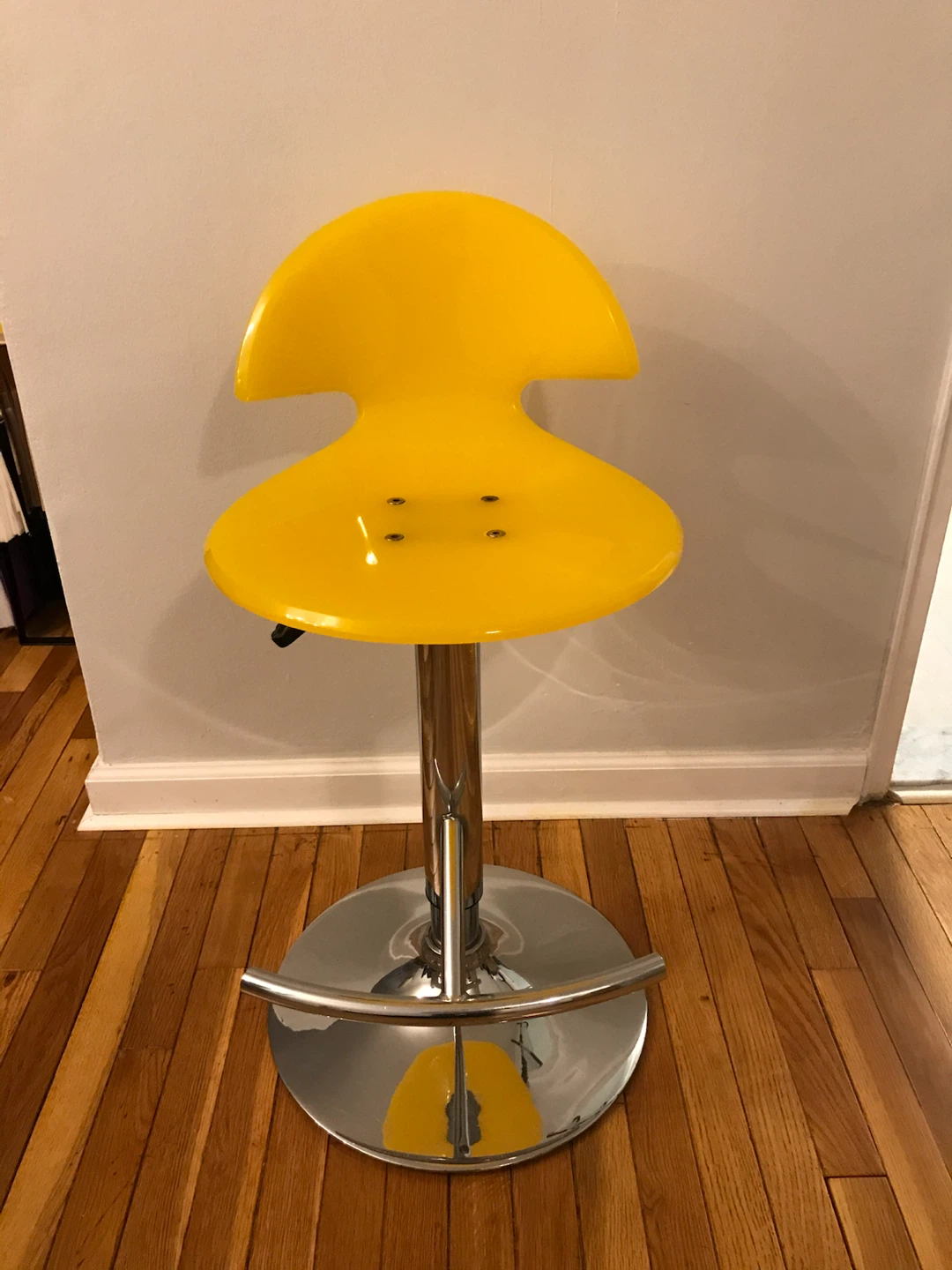 Bright Yellow Modern Swivel Bar Stool