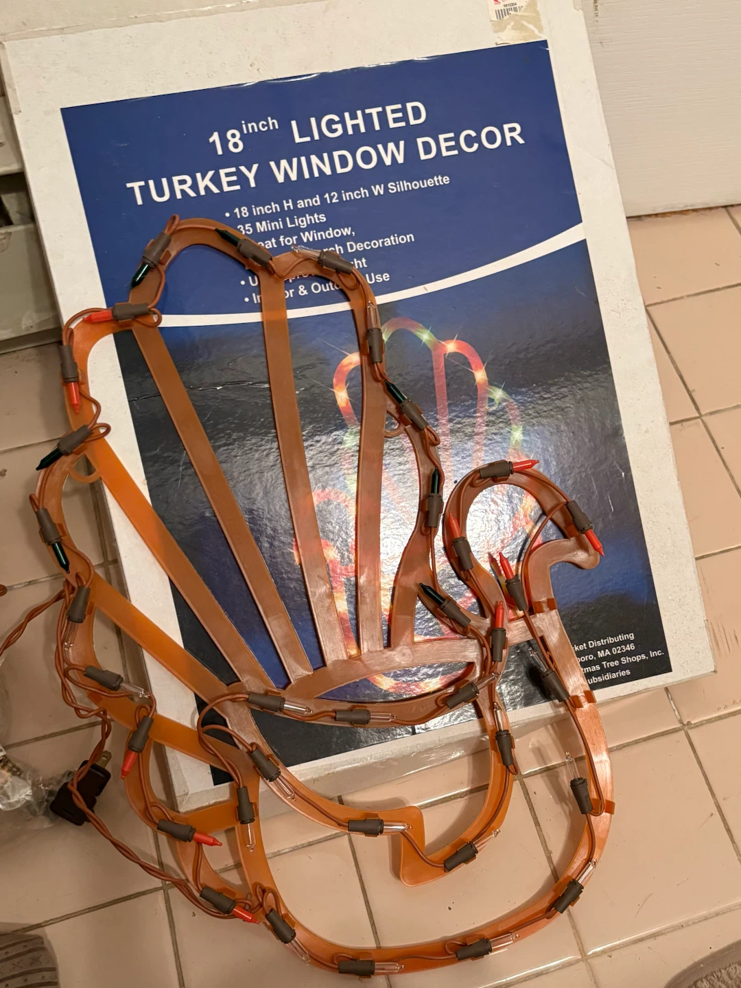 18 inch Lighted Turkey Window Decor - photo 3