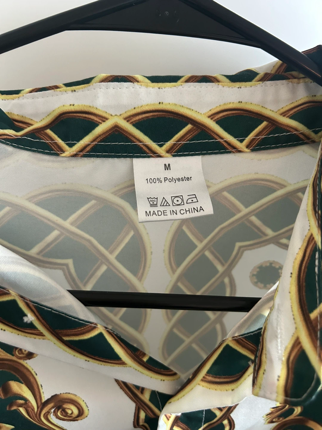 Green and Gold Baroque Print Shirt - photo 2