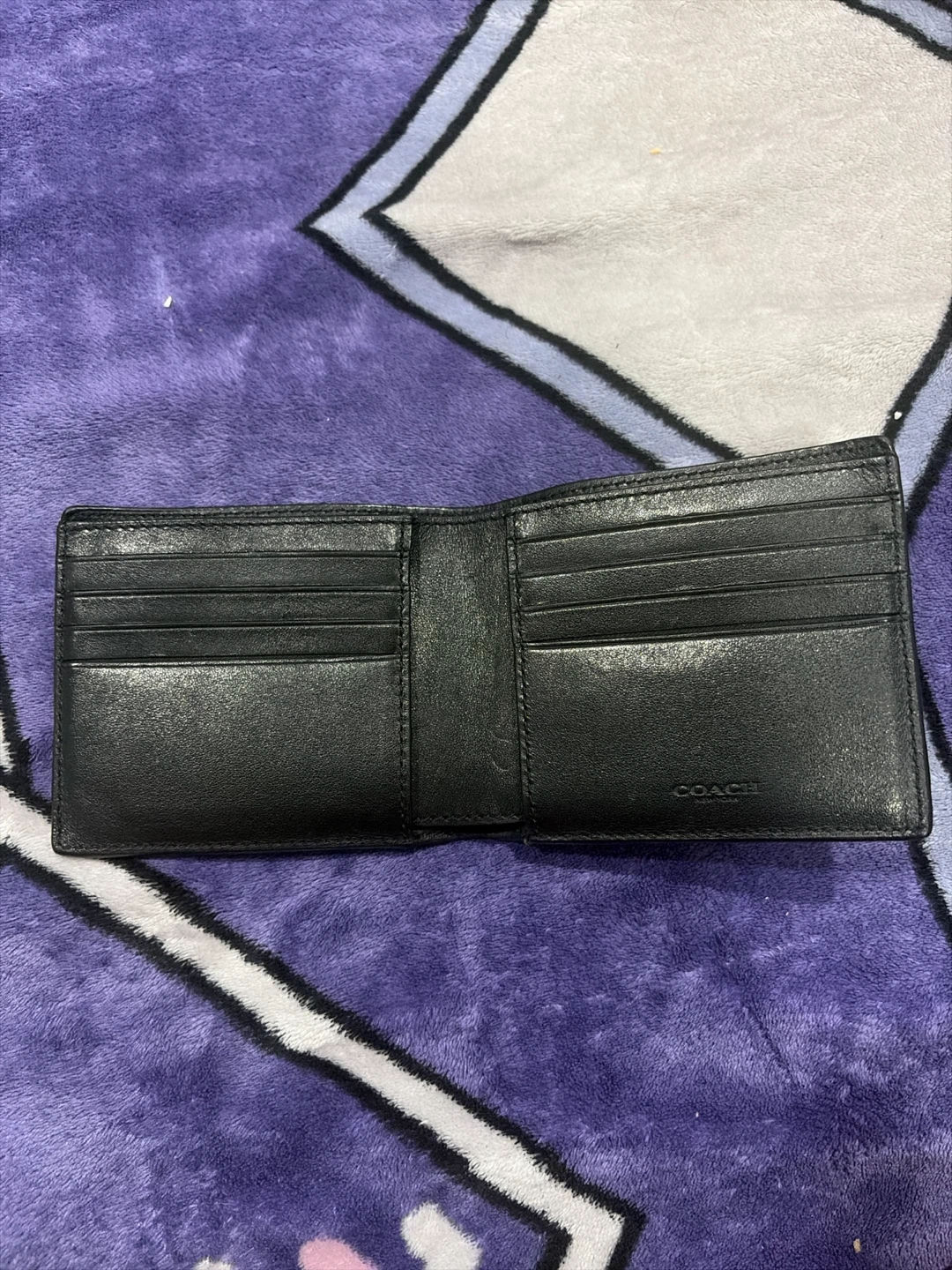 Coach Black Signature Embossed Leather Bifold Wallet - photo 2