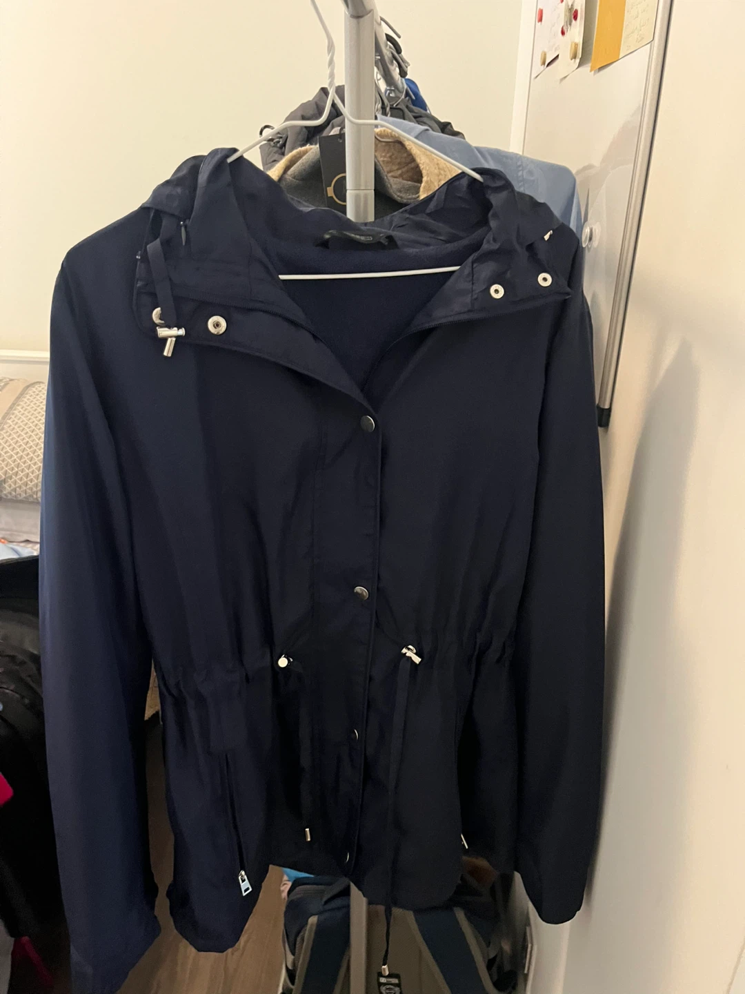 Dunes Navy Blue Hooded Utility Jacket