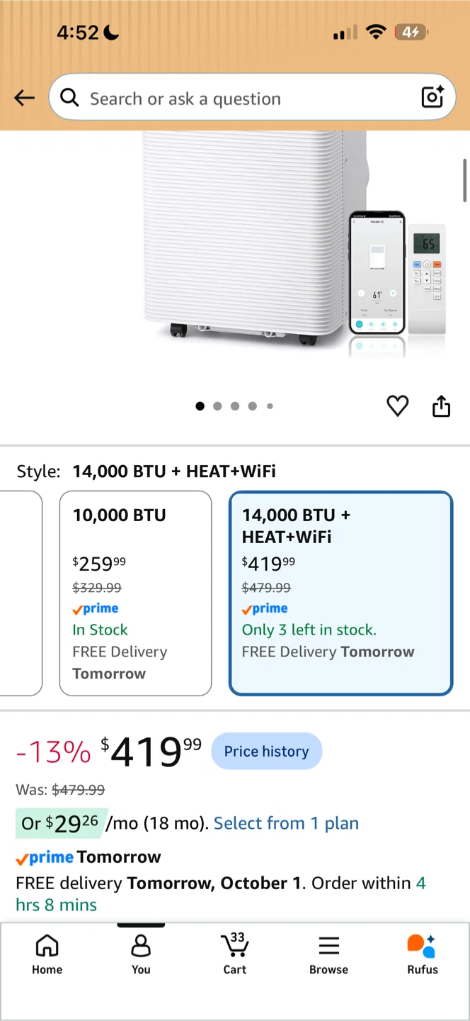 TURBRO Finnmark 14,000 BTU Portable Air Conditioner & Heater - photo 2