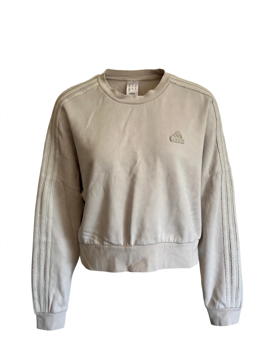 Adidas beige cropped sweatshirt