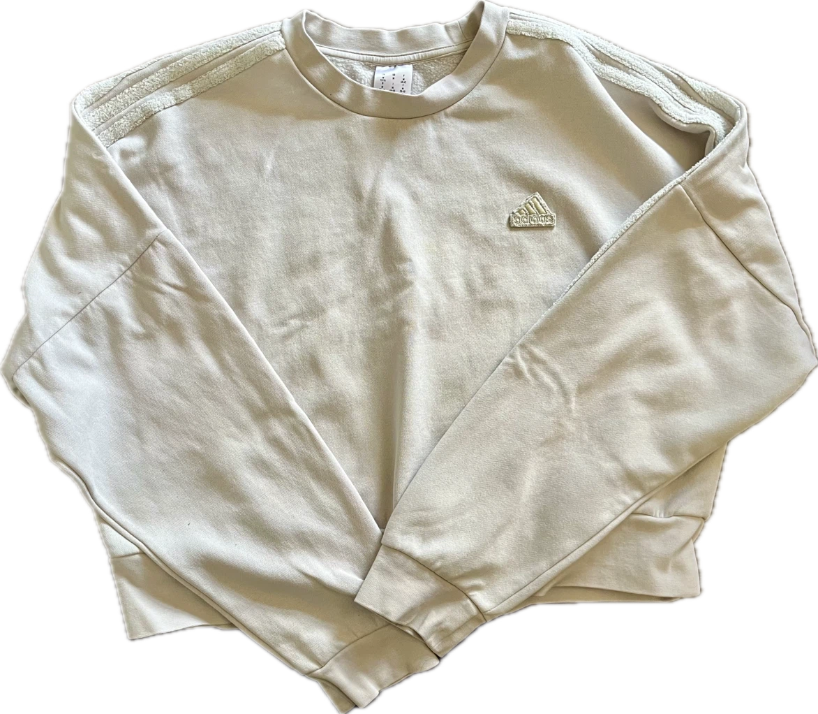 Adidas beige cropped sweatshirt - photo 2