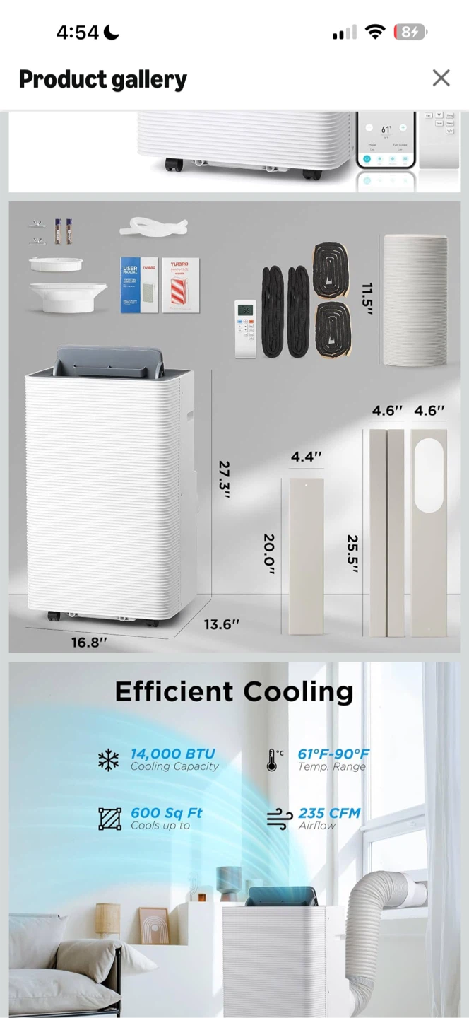 TURBRO Finnmark 14,000 BTU Portable Air Conditioner & Heater - photo 3