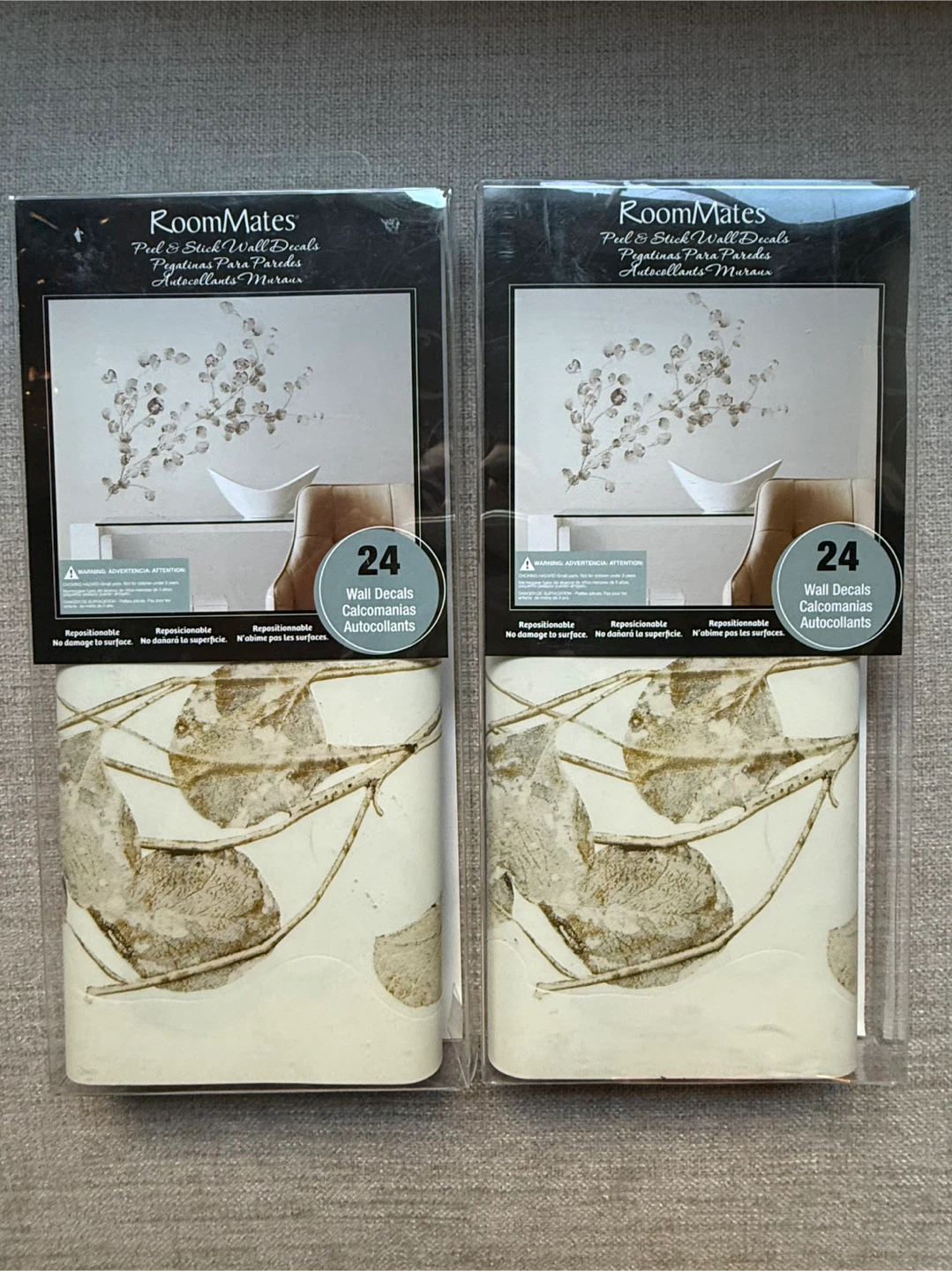 2 x BNIB peel & stick wall decals