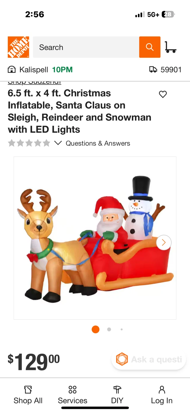 Christmas Inflatable Santa Sleigh with Reindeer and Snowman
