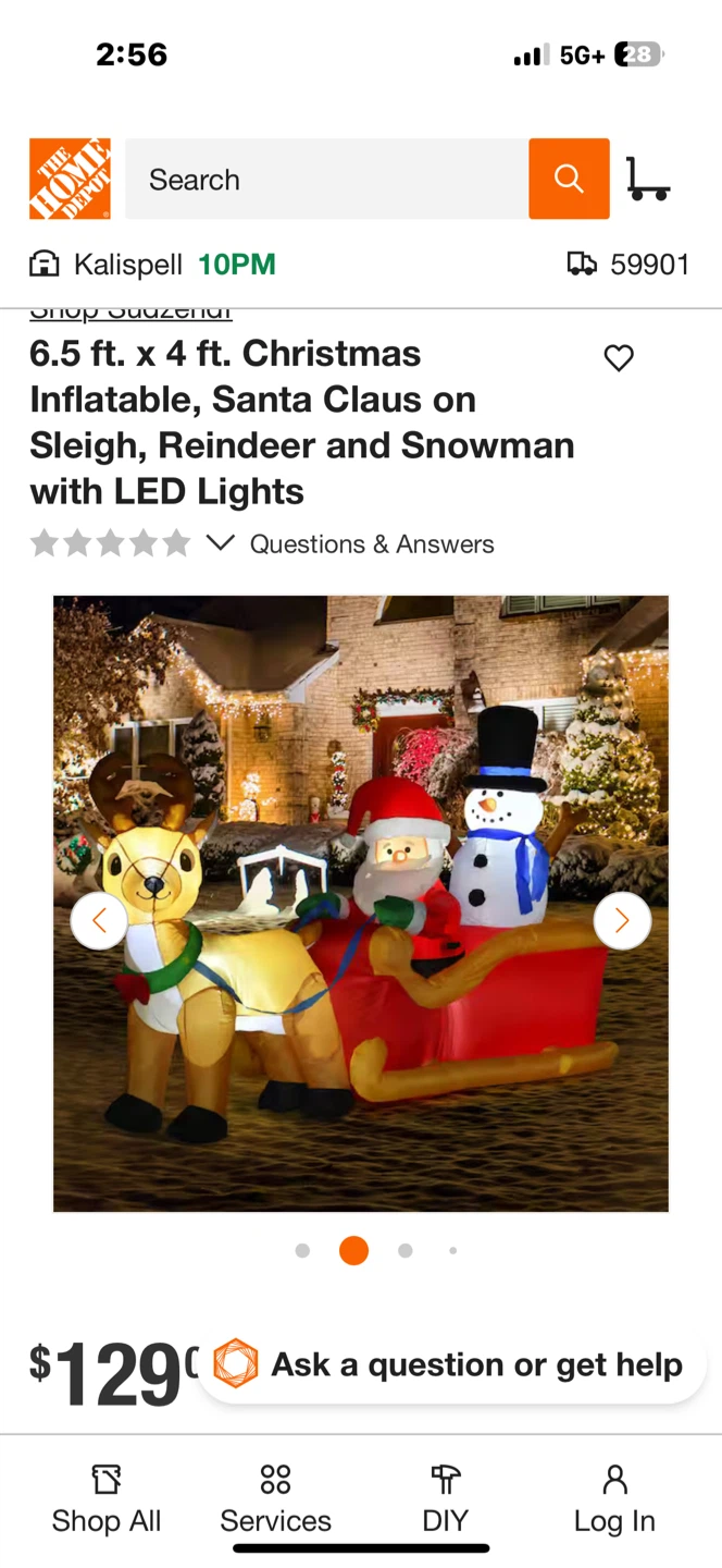 Christmas Inflatable Santa Sleigh with Reindeer and Snowman - photo 2
