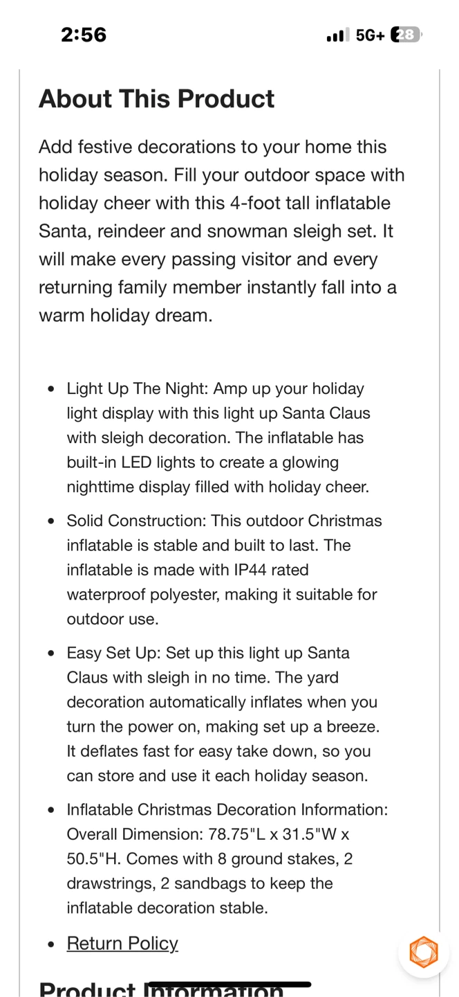 Christmas Inflatable Santa Sleigh with Reindeer and Snowman - photo 3