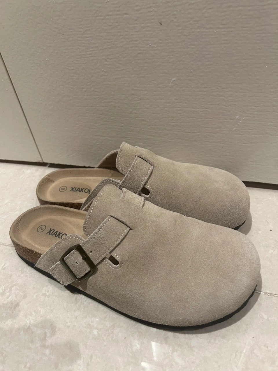 Xiaokou Suede Buckle Clogs size 8