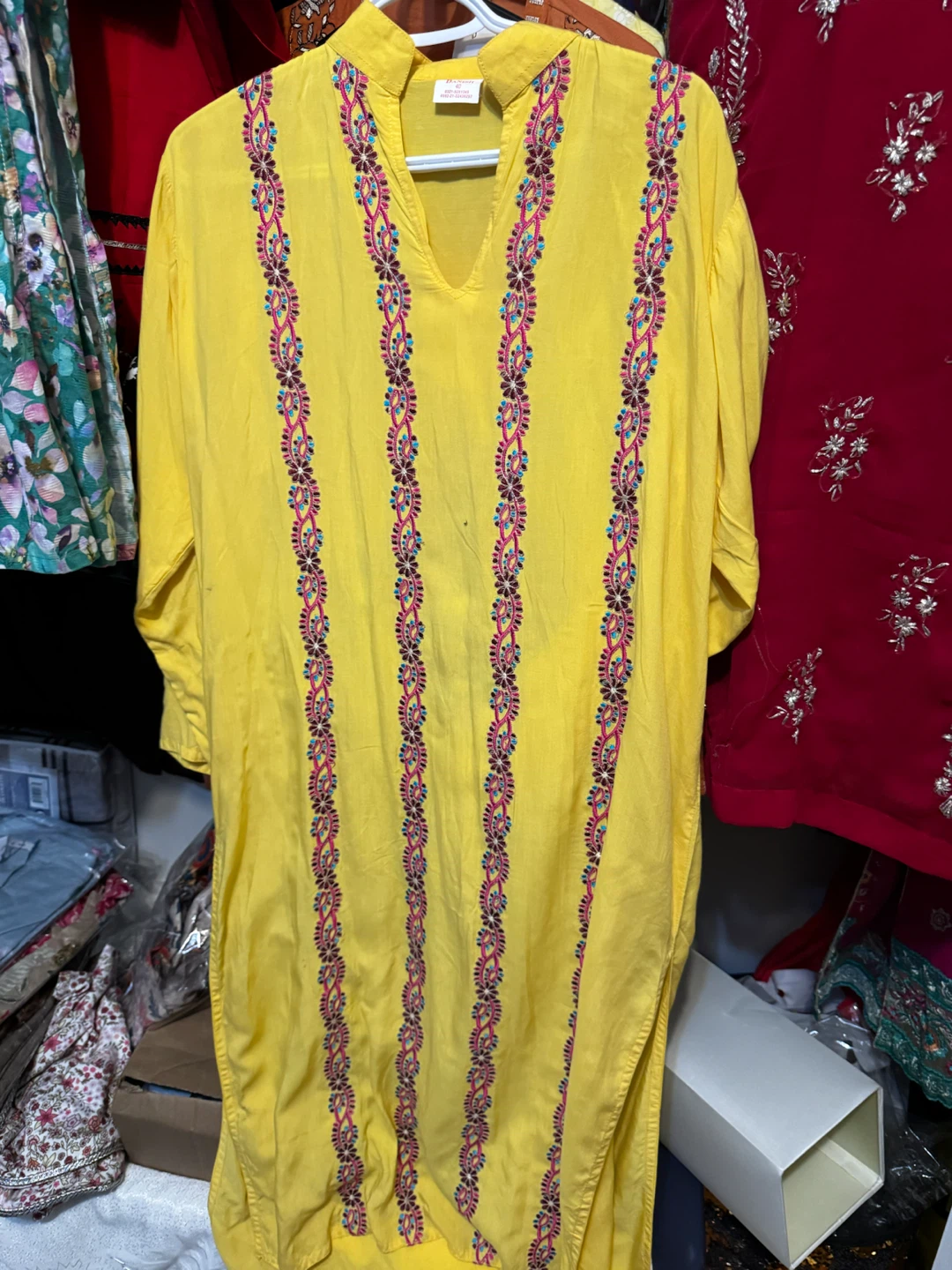 Bright Yellow Embroidered Kurti - photo 2