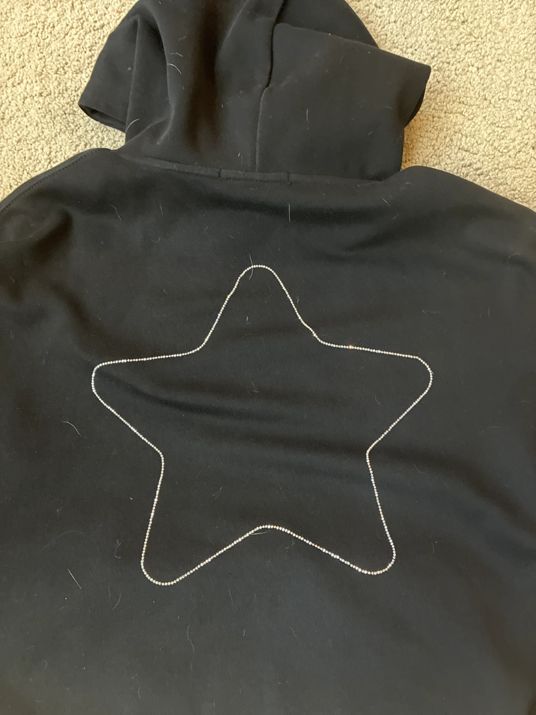 Aelfric Eden black hoodie with rhinestone star details - photo 2