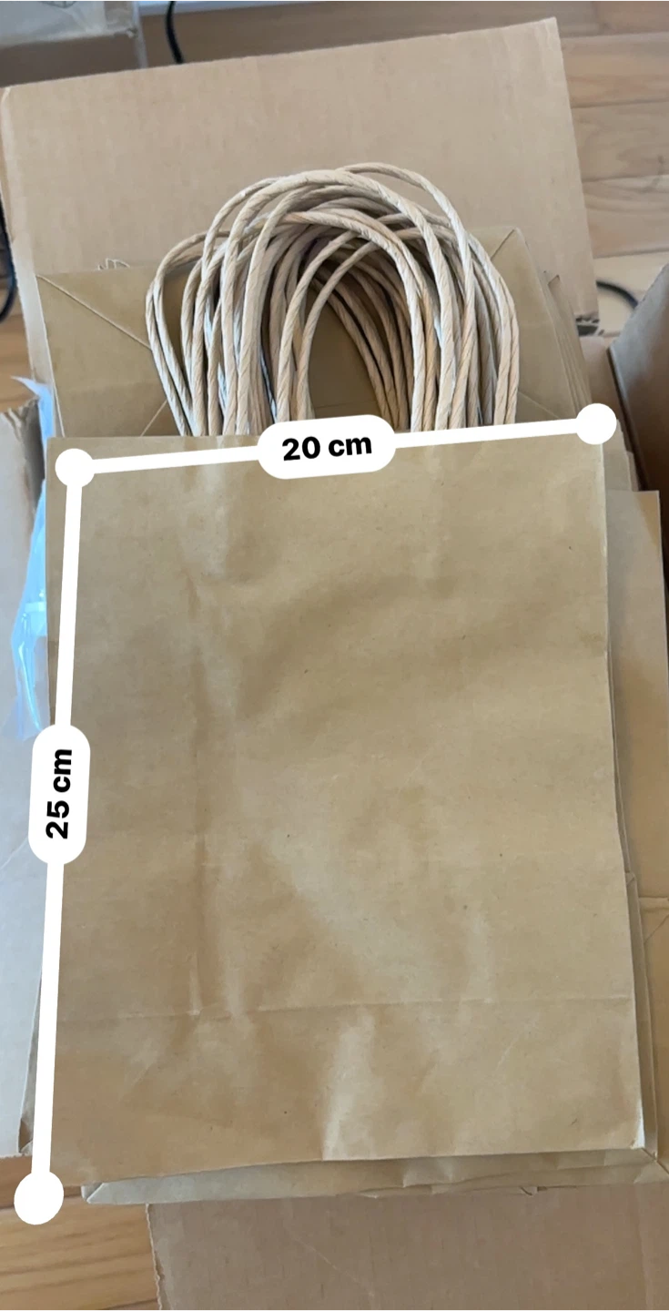 85+ Pack Brown Kraft Paper Bags with Handles | 25*20cm