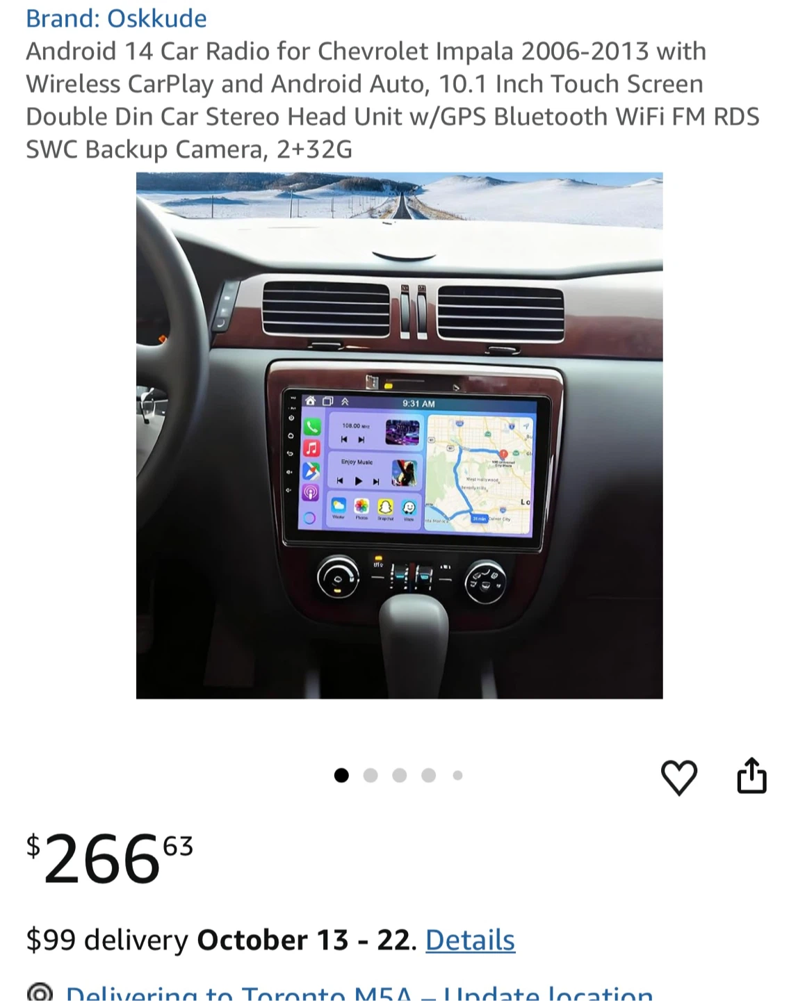 Oskkude Android 14 Car Radio for Chevrolet Impala 2006-2013