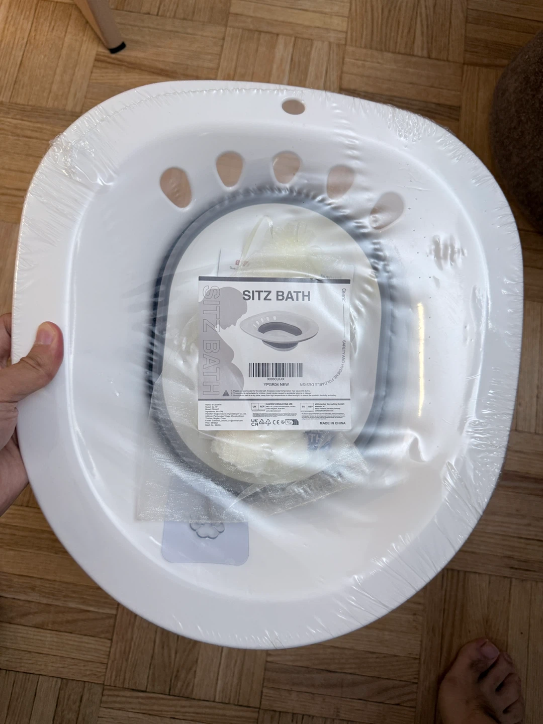 unopened postpartum collapsible Sitz Bath Tub - Light Grey