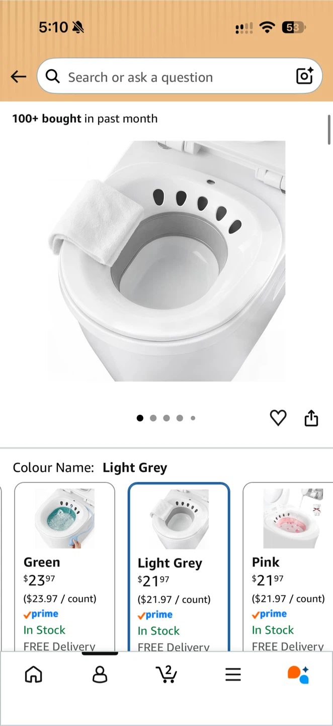 unopened postpartum collapsible Sitz Bath Tub - Light Grey - photo 3