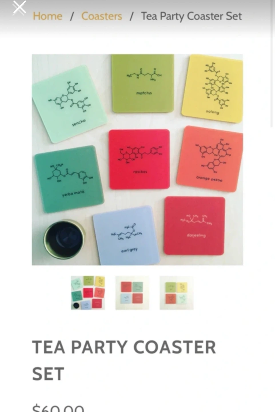 The Chemist Tree Tea Party Coaster Set - photo 3