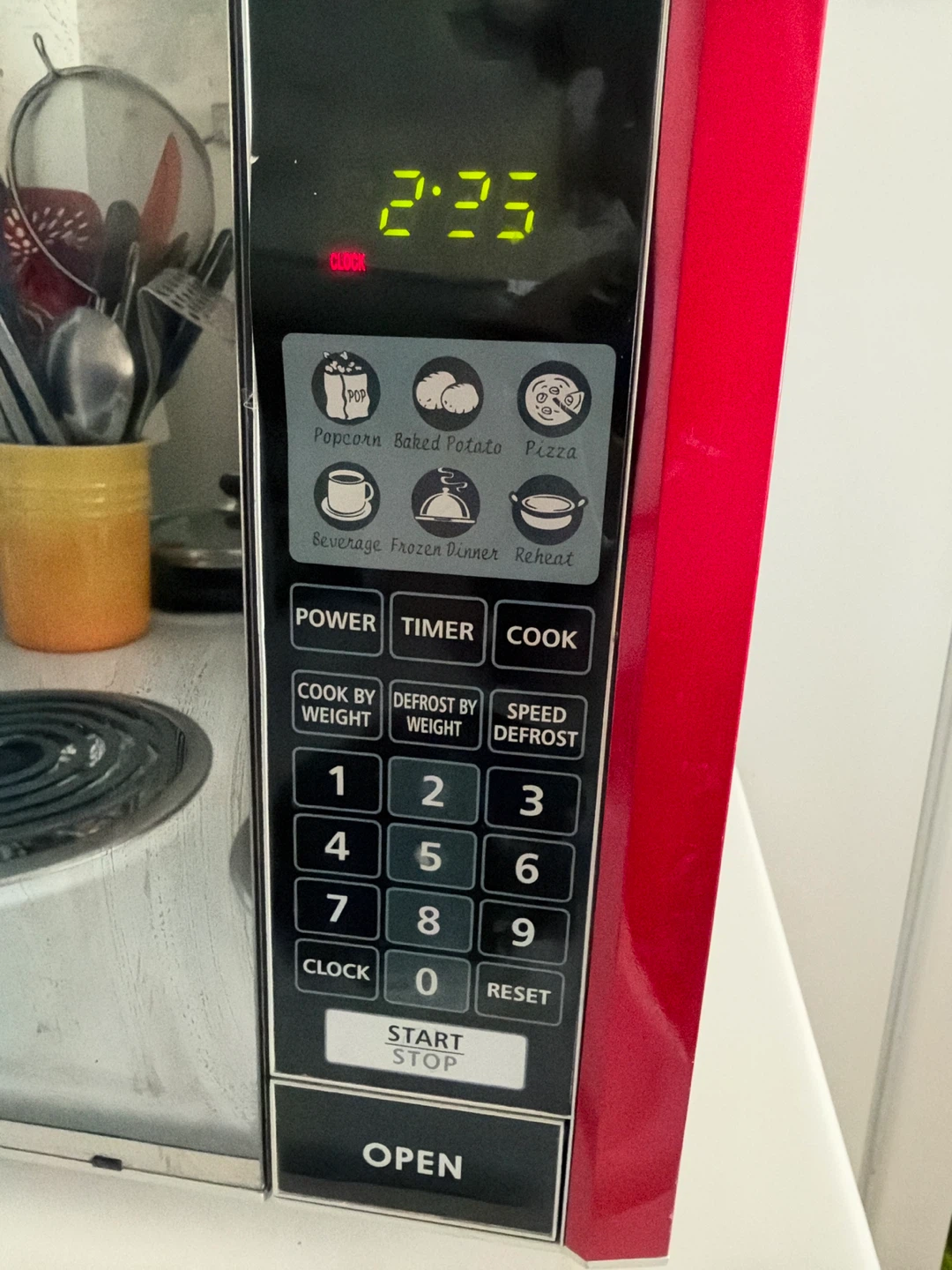 STEC Red Digital Microwave with the mirror door - photo 3